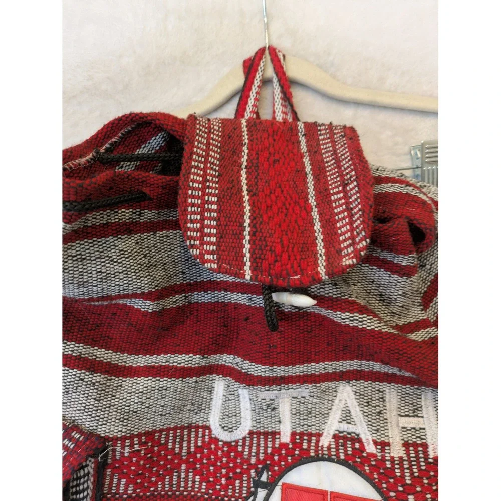 Unbranded Backpack Women's OS Red Utah Utes Baja Striped‎ Woven Boho